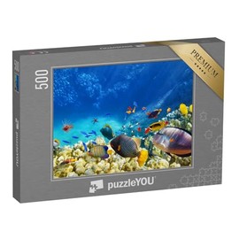 puzzleYOU: Puzzle 500 Piece Underwater World with Coral and Tropical Fish, Blue Sea, Sun Rays - from the Underwater Puzzle Collection