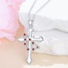 LEECCI Capricorn Cross Necklace 925 Sterling Silver Capricorn Pendant Zodiac