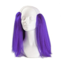 Clown Antics Purple Bald Clown Straight Wig
