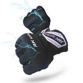 Kspike Vantage Boxing GEL Shock Absorbing Gel Simple Bandage Velcro Kickboxing Inner Gloves (Black, M)