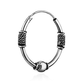 NKlaus Single 925 Sterling Silver Celtic Gothic Hoop Earrings Solid 19 mm 7262