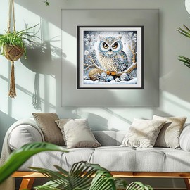 MAXBYE Owl Diamond Painting Kits for Adults, DIY Diamond Art Kits Special Shaped Crystal Diamond Dots, Diamond Painting Gem Arts for Home Wall Decor 12x12 inch