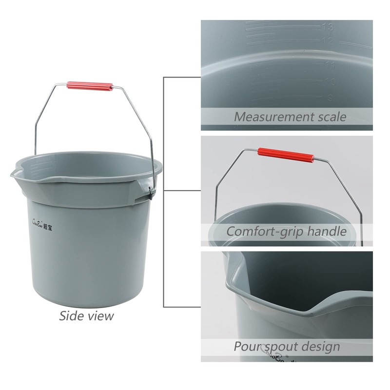 Doryh 14 Quart Round Water Bucket with Grip Handle, 4