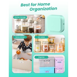 Label Maker Machine with Tape, Mini Label Printer Wireless Labeler Machine with Bluetooth, D32 Sticker Small Label Maker for Phone & Tablet, Portable Label Printer for Home, School, Office (Green)