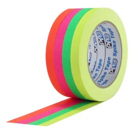 Cinta Gaffer Tela Pro Tapes Fluorescente Mate 1.2cm x 18m Multicolores                                                                                