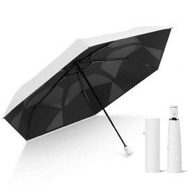 Best Answer Full Light Blocking, 100% UV Protection, Thermal Blocking, Folding Parasol, For Both Sunny and Rainy Weather, 6 Ribs, Lightweight, 9.0 oz (258 g), 8.5 oz (214 g), Two-tone & Single Color