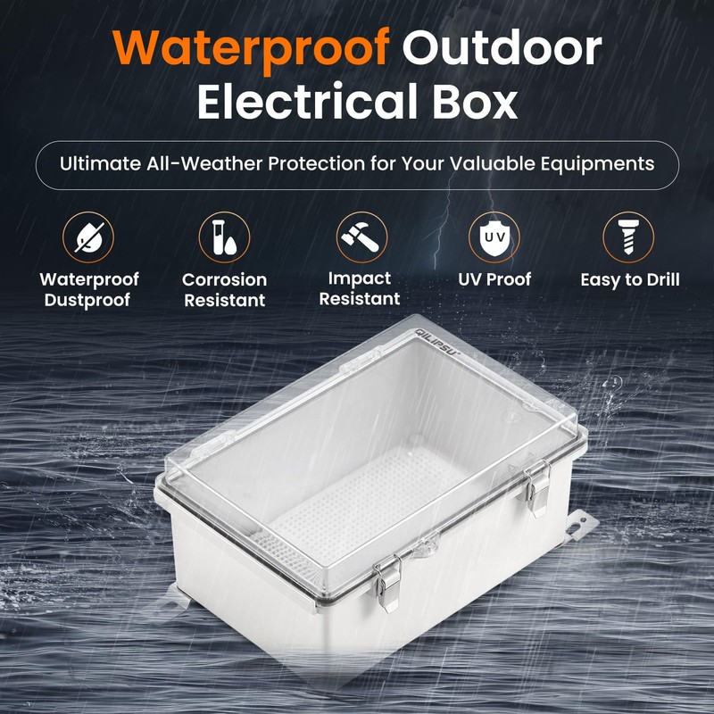 QILIPSU Waterproof Junction Box IP67 Outdoor Plastic Electrical Project Enclosure