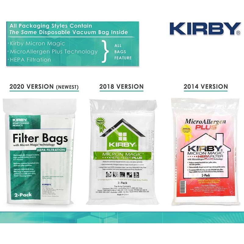 NA Kirby Allergen Reduction HEPA Filter Bags 6 Pack Genuine