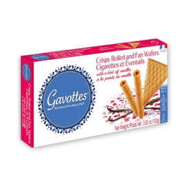 Gavottes Ice Cream Wafer Cookies 100g - Wafer Rolls & Fan Wafers 6 Box MultiPack | Crisp & Crunchy Wafer Thins, Made in France by Gavottes | 6 boxes of 20 French Gaufrettes (6 x 100g/3.52oz)