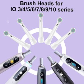 10 Pcs Replacement Toothbrush Heads Compatible with Oral B iO, Brush Heads Compatible with Oral B iO 3/4/5/6/7/8/9/10 Series Electric Toothbrushes (White)