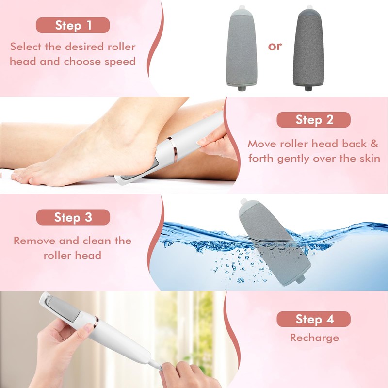 Electric Foot File and Callus Remover,Professional Pedicure Tools for Dry,