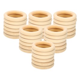 PATIKIL Wooden Rings for Crafting, 36 Pcs Smooth Macrame Wood Rings for Macrame Jewelry Making DIY Crafts, 2"
