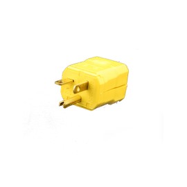 Leviton 5456-VY 20 Amp, 250 Volt, Industrial Grade, Plug, Straight Blade, Grounding, Python, Yellow