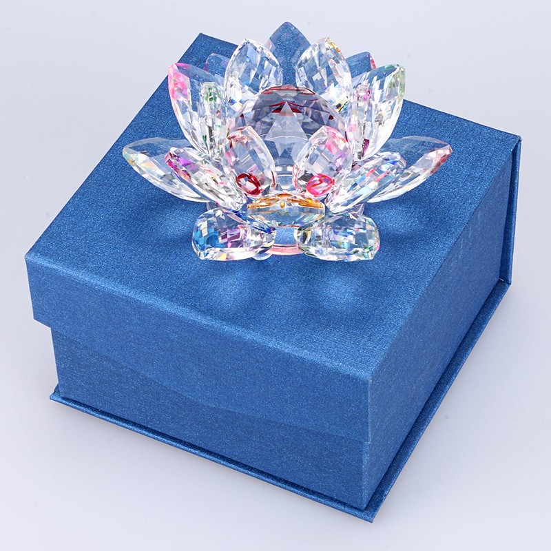 BSTKEY Colorful Crystal Lotus Flower Ornaments 130mm