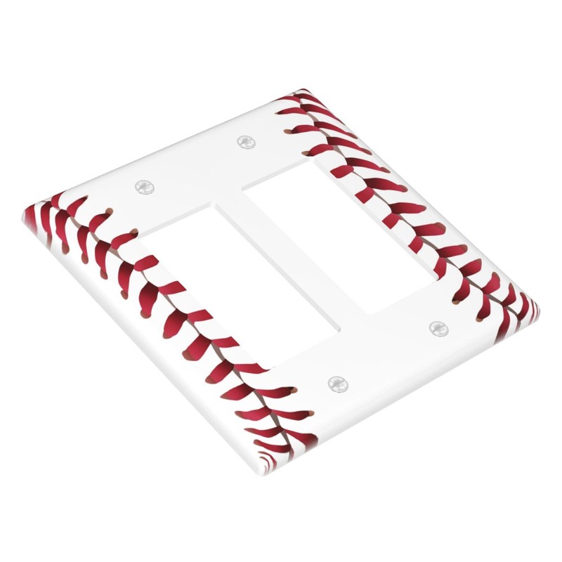 Spshian Outlet Covers Baseball Sports Cool Red White 2 Gang