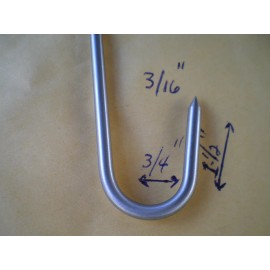 HAND MADE 10 PCS. HEAVY DUTY STAINLESS STEEL MEDIUM MEAT/POULTRY S HOOK, 6" X 5MM.