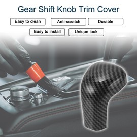 TUCKBOLD ABS Gear Shift Knob Button Cover for Toyota Camry Corolla Avalon 2019-2025 Carbon Fiber Black
