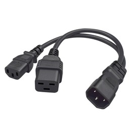JORINDO 0.32M/1FT IEC320 C14 to C13+C19 PDU/UPS Server Y Splitter Adapter Extension Power Cable Cord,C14 to C13,C14 to C19 Power Conversion line