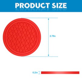 KHGUZ 4PCS Car Cup Coasters, Non-Slip Automotive Insert Cup Holder Pad, Waterproof Dustproof Vehicle Interior Decorative Embedded Drink Mat Accessories, Universal for RV, SUV, Truck (Red)