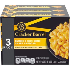 Cracker Barrel Sharp Cheddar Macaroni and Cheese Dinner (14 oz Boxes, Pack of 3), Set of 3