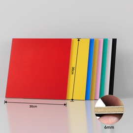 Creatorally 8 Pack Pre-Painted Colored Plywood Sheets,11.81" x 11.81" x 1/4 (6mm), 8 Colors Mixed Basswood,Ideal for Laser Cutting, Engraving, DIY Crafts, Ornaments, Models Making