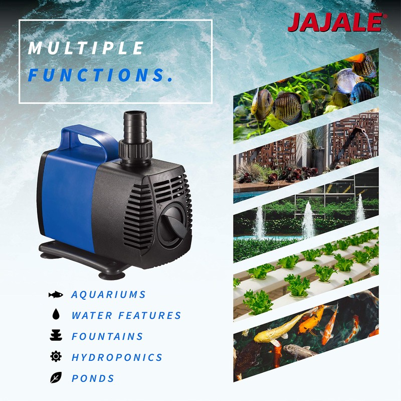 JAJALE 1720 GPH Submersible Water Pump Ultra Quiet for Pond,Aquarium,Fish