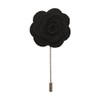 Black Handmade Flower/Rose Lapel Pin for wearing with men's suit