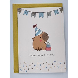 qinghemengxia Birhtday Greeting Card - Funny Capy Birthday Card - Capybara Themed Card for Friends