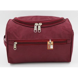 atorakushon Fabric Multipurpose Makeup Bag Travel Vanity Jewellery Cosmetic Pouch for Women Necklace Storage Shower Bag Toiletry Wardrobe Organizer Maroon