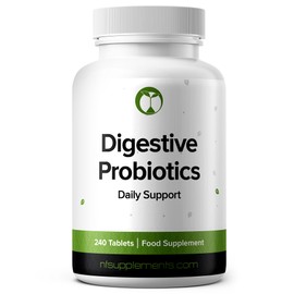 Digestive Probiotics for Gut Health 240 Tablets Supports Immune System & Digestive Health Made in The UK 3 Billion CFU Probiotic Supplement for Men & Women (240, Digestive Probiotics)