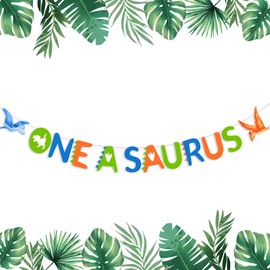 Dinosaur First Birthday Decorations Boy - One a Saurus Birthday Banner, Roar I’m 1 Birthday Party Decorations, Dinosaur 1st Jungle Safari Wild Animal Birthday Party Decorations