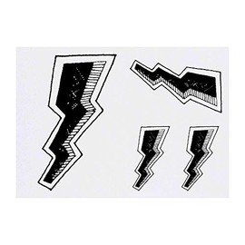 Azeeda 4 x 'Blitz' Temporäre Tattoos - Wasserfest, Hautfreundlich & Ungiftig · Transfers in Verschiedenen Größen (TO00003617)