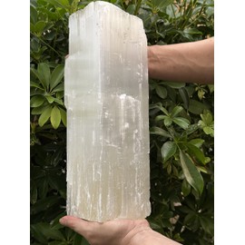 GAF TREASURES Jumbo Selenite Log, Natural White Crystal Huge Selenite Log, Giant Raw Selenite, Rough Raw Crystal Bar, Healing Crystals (21-24 lbs)