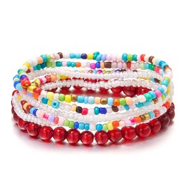 SENLINLU 6Pcs Friendship Bracelets, Bohemian Bracelet, Themed Friendship Bracelets Set, Concert Bracelets, Colourful Beaded Friendship Bracelets For Girls Boys Women Music Lover Fans