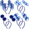 Censen 8 Pcs Pom Pom Headbands Party Headbands Tinsel Wrapped
