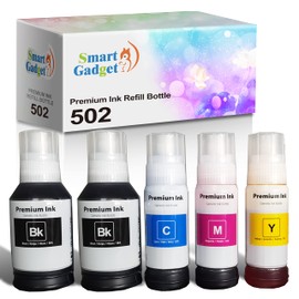 Smart Gadget T502 Compatible Refill Ink Bottles Replacement T502 | Use with ET-2700 ET-2750 ET-2760 ET-3760 ET-3710 ET-4760 ET-3700 ET-3750 ET-4750 ST-4000 ST-2000 ST-3000 Printers | 5 Pack