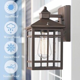 ALLGOT Outdoor Wall Mount Light, Outdoor Wall Sconce, Anti-Rust Exterior Lighting Fixture, Outside Lantern Lamps for House, Garage, Patio, Yard (Oil Rubbed Bronze,11 Inch Height)