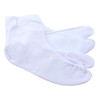Unisex Broadcloth Split - Toe "Tabi" Socks, White, 4 Clasps,