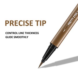 Boobeen 2pcs Liquid Eyeliner Pen, Matte Eye Liner with Precision Tip, Long Lasting Eyeliner Pencil for Bold Eye Makeup, Glides on Smoothly