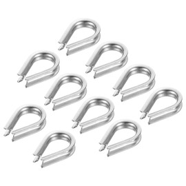 PATIKIL 2mm 1/16 Inch Wire Rope Thimble, 10Pack Cable Thimbles 304 Stainless Steel Rigging for Boat Rigging