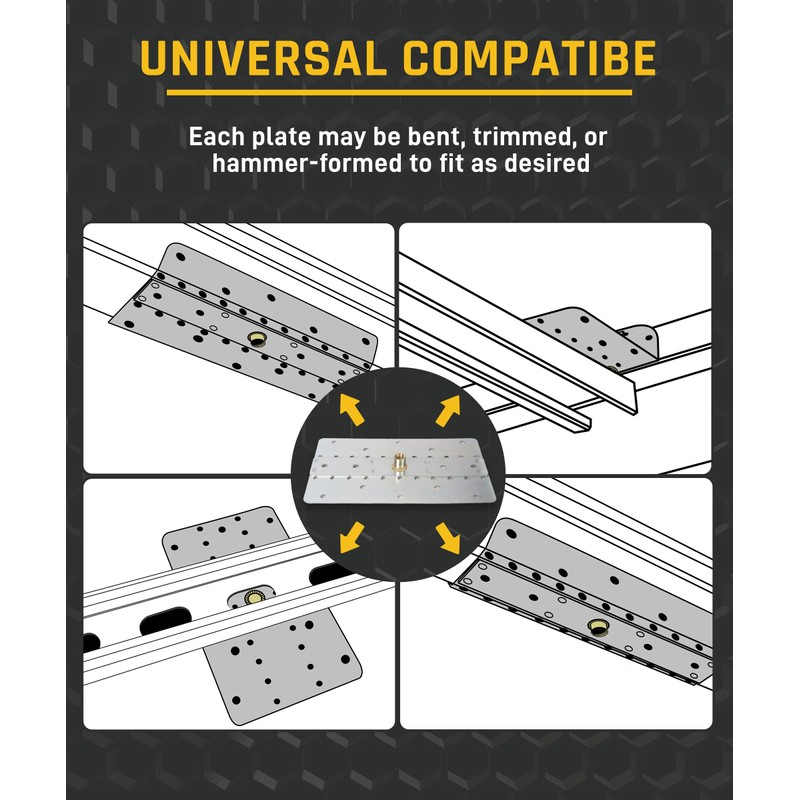 Wyckoff Universal Mounting Kit, 4 Pcs Unistrut Channel Mounting Plates,