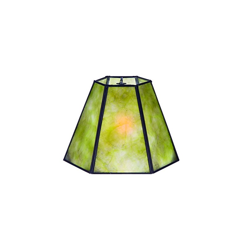 B&P Lamp® Supply New Craftsman Green Mica Hexagonal Shade, 4.25"