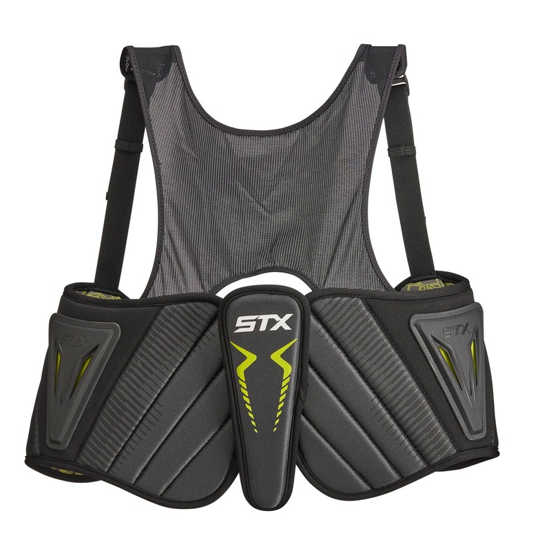 STX Stallion 200 Lacrosse Rib Pad, Black/Grey, Medium