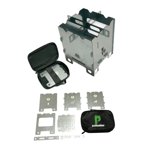 pratikoutdoor Paslanmaz Ateş Kutusu, Firebox, Katlanır Mini Soba, Kamp Sobası