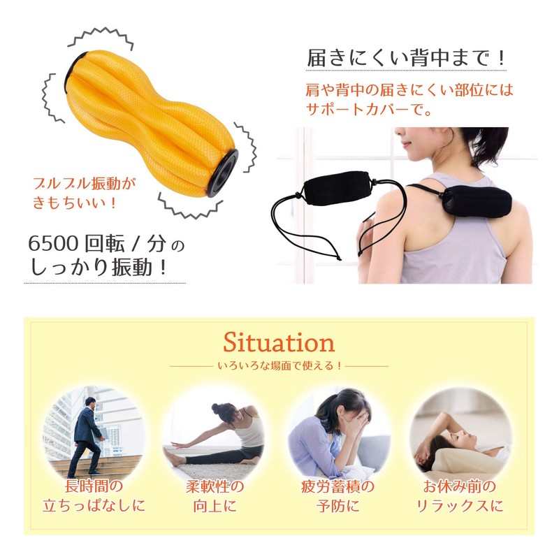 ALINCO EXP224D Vibration Ball, Twin Roller, Vibration, Myofascial Release, Stretch,