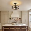 OTeedo Modern Semi Flush Mount Ceiling Light,3-Light Round Flush Mount