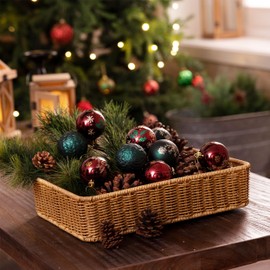 Valery Madelyn Christmas Baubles for Traditional Christmas Tree Decorations,9pcs 6cm Country Red Green and Gold Christmas Ball Ornaments for Christmas Tree Decorations