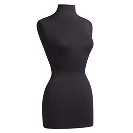 Dressmaker Form Torso in Black Jersey Knit Fabric Size 8