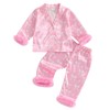LYSINK Toddler Baby Girl Pajamas Sets Satin Silk Long Sleeve