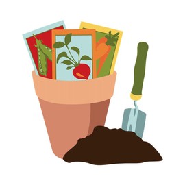 CafePress Plant Pot Seed Packets 10" Wall Clock for Livingroom, Kitchen, or Office